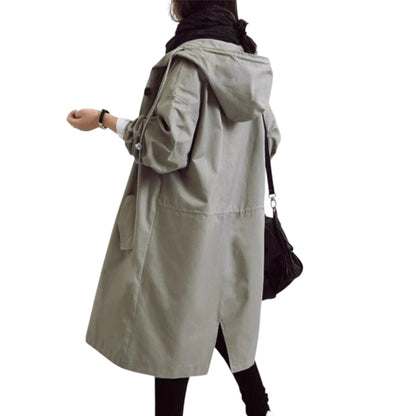 Parka longue de pluie, coloris pierre, vue de dos