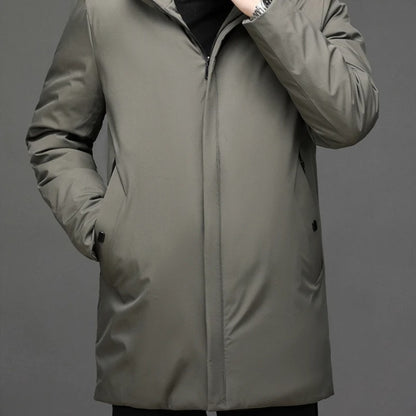 Parka mi-longue à capuche, poche et fermeture