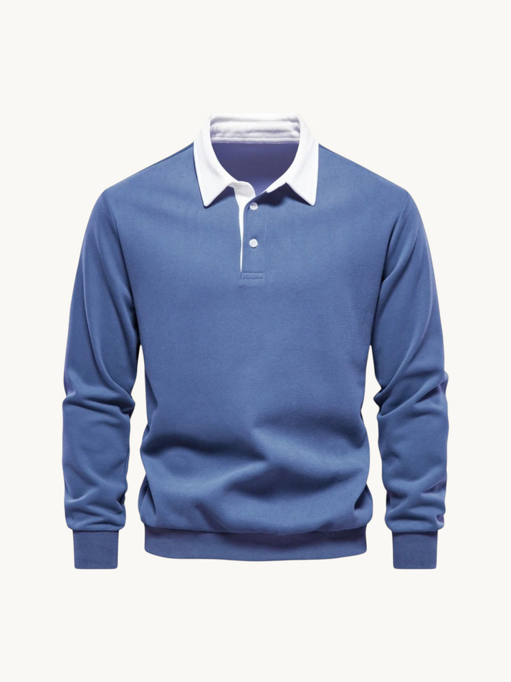 Polo col contrastant in Bleu | By Old Money