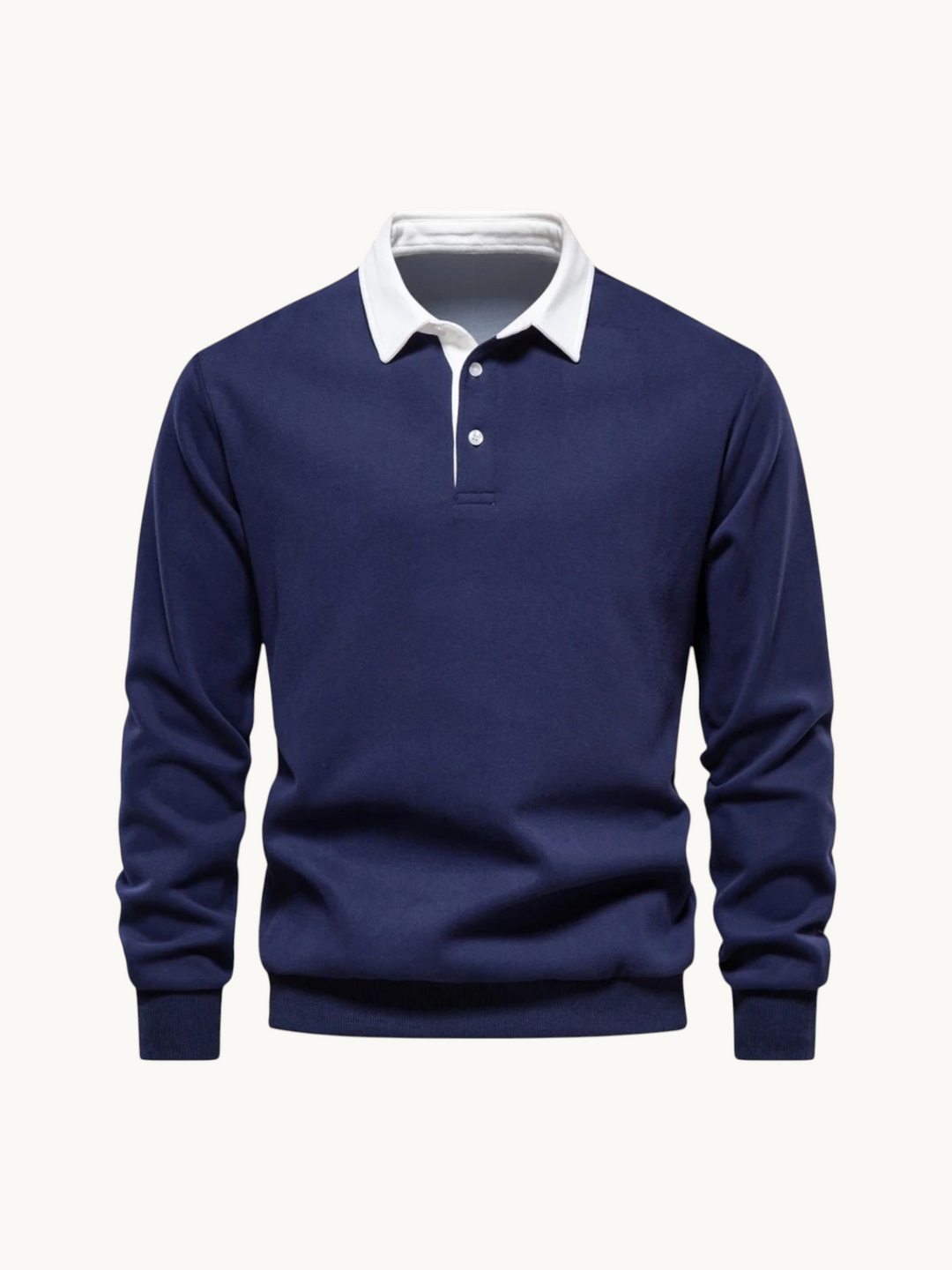 Polo col contrastant in Bleu foncé | By Old Money