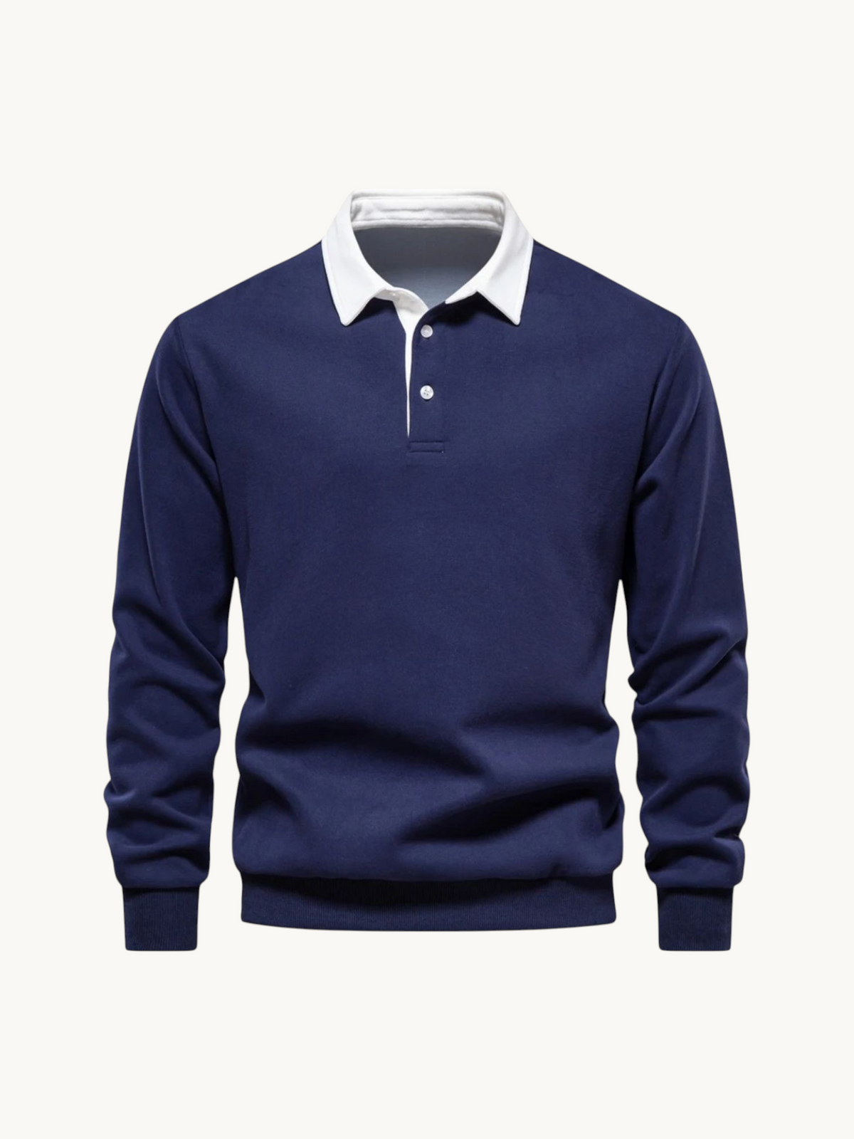 Polo col contrastant in Bleu foncé | By Old Money