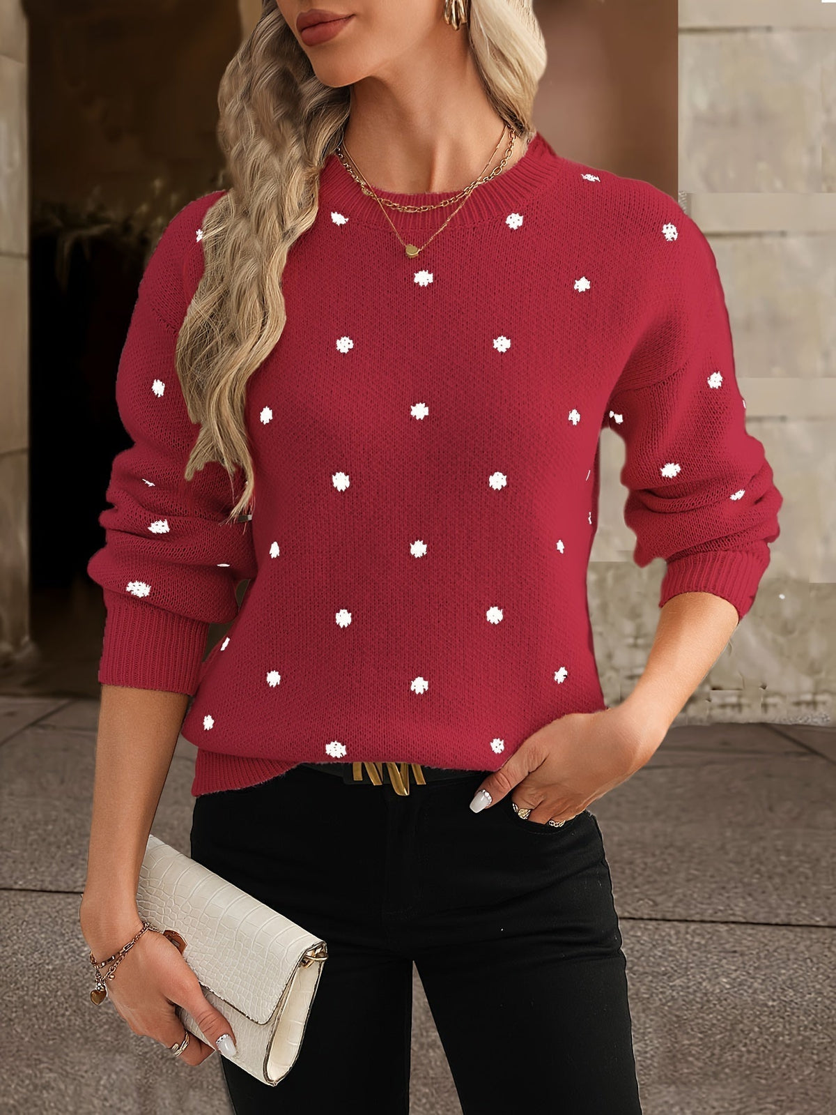 Pull à pois brodés pour femme, vue 5