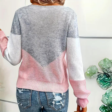 Pull ajouré colorblock