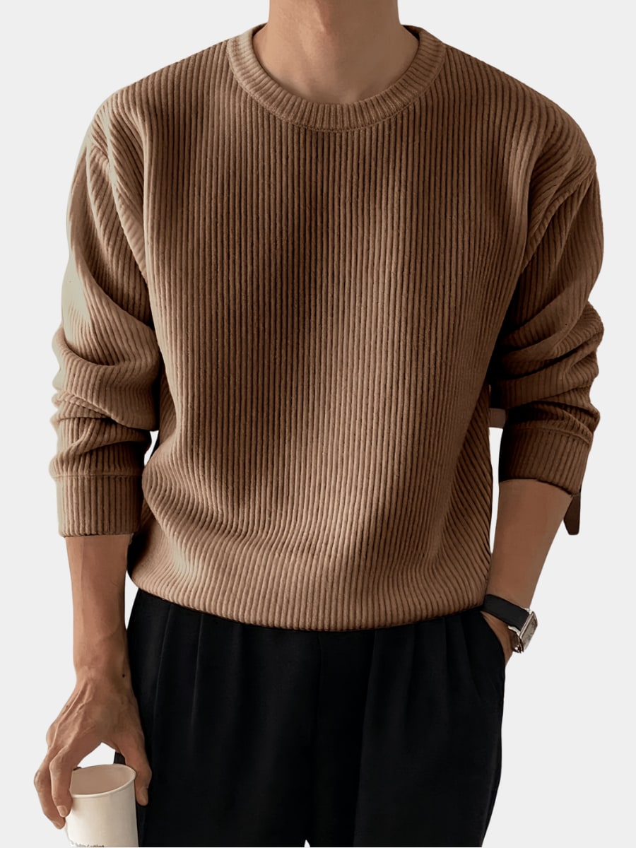 Pull ample maille côtelée, vue 1