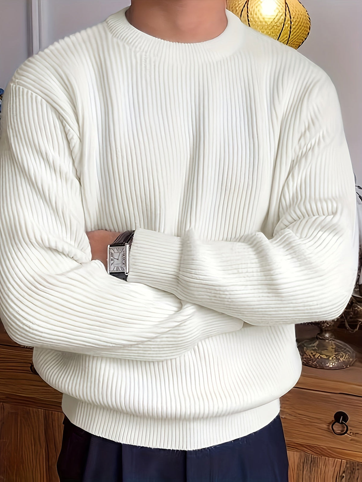 Pull ample maille côtelée, vue 4