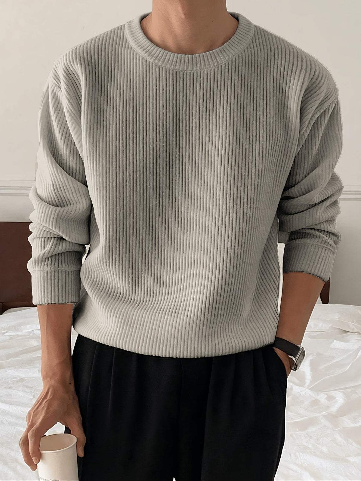 Pull ample maille côtelée, vue 5