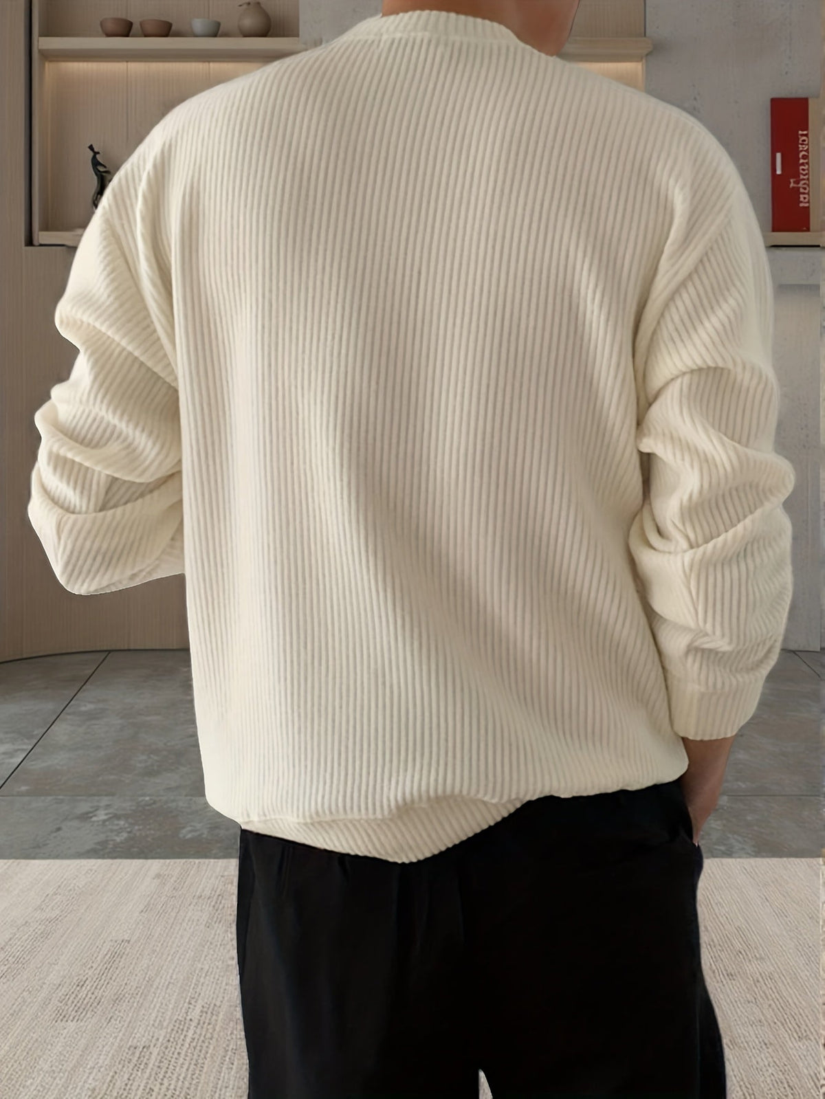 Pull ample maille côtelée, vue 8