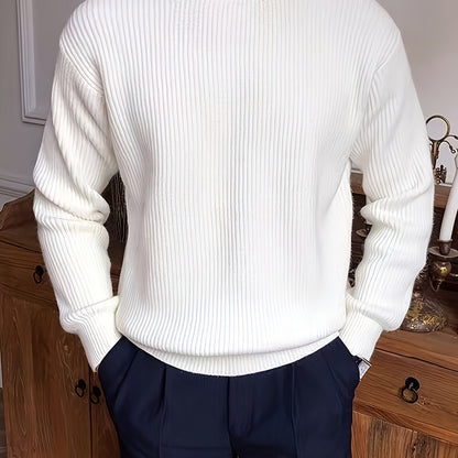 Pull ample maille côtelée, blanc