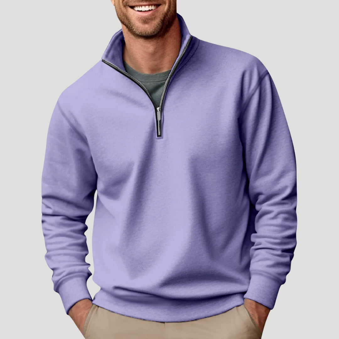 Pull camionneur demi-zip, violet clair