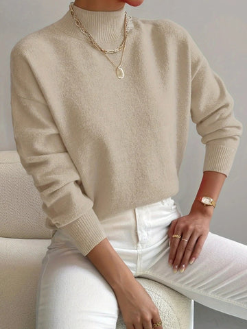 Pull uni col montant