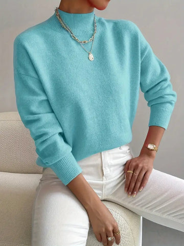 Pull uni col montant