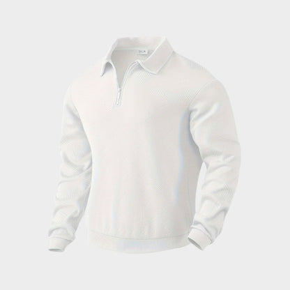Pull à col polo pour homme, manches longues