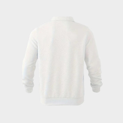 Pull à col polo pour homme, poignets en bord-côte