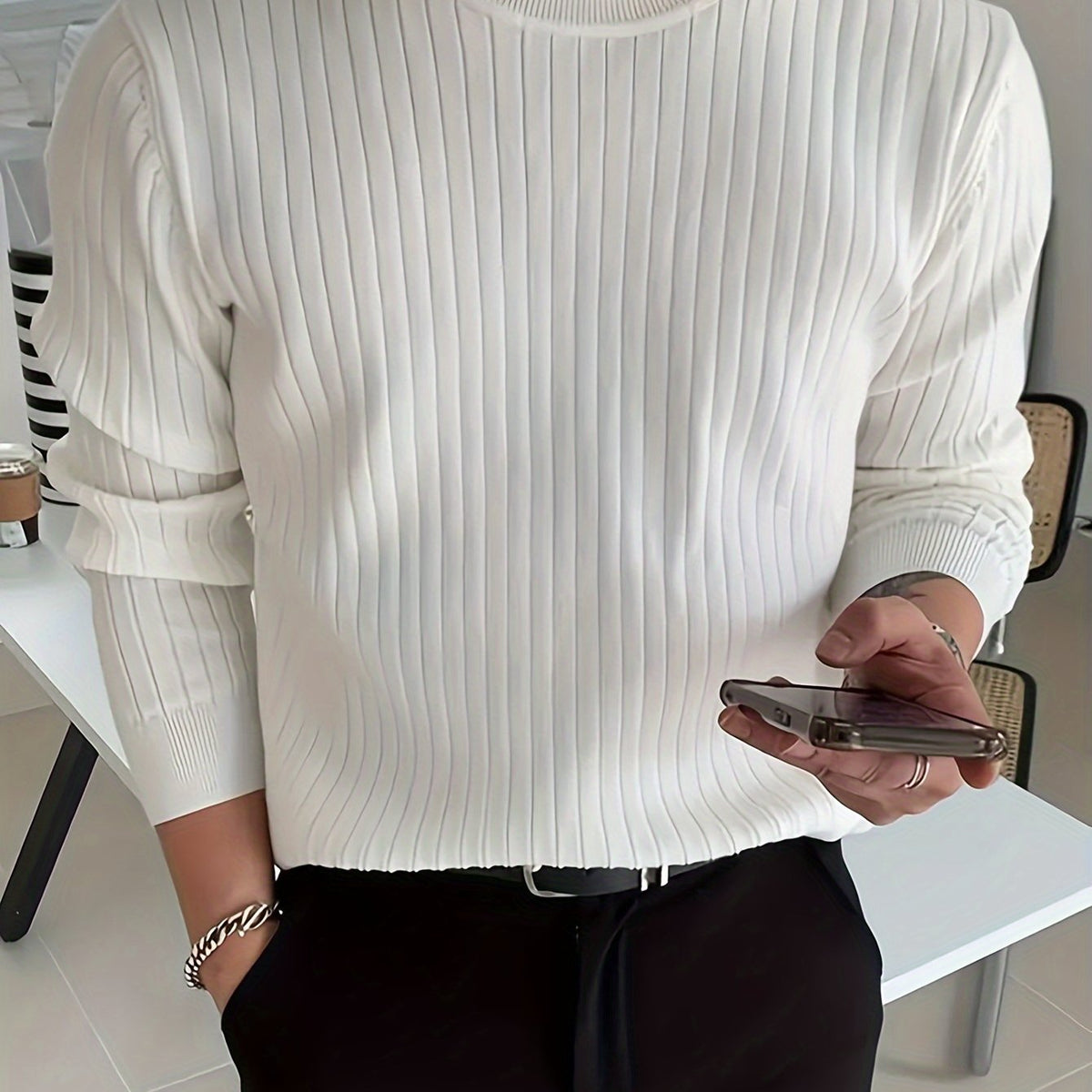 Pull côtelé ajusté, vue 5