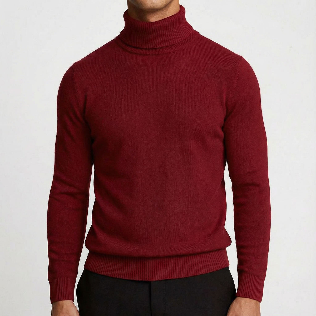 Pull à col roulé in Red | By Old Money