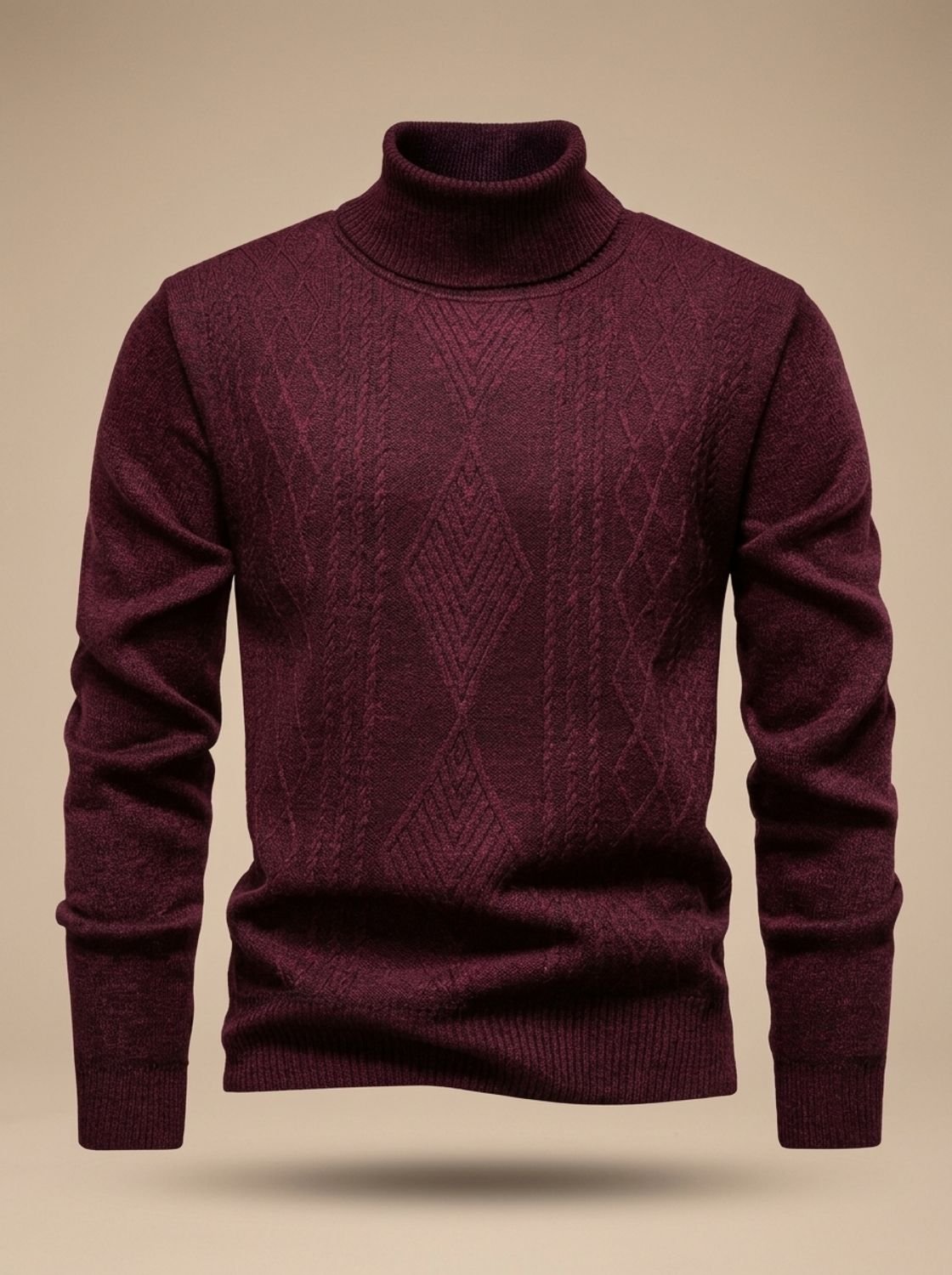 Pull col roulé torsadé pour homme