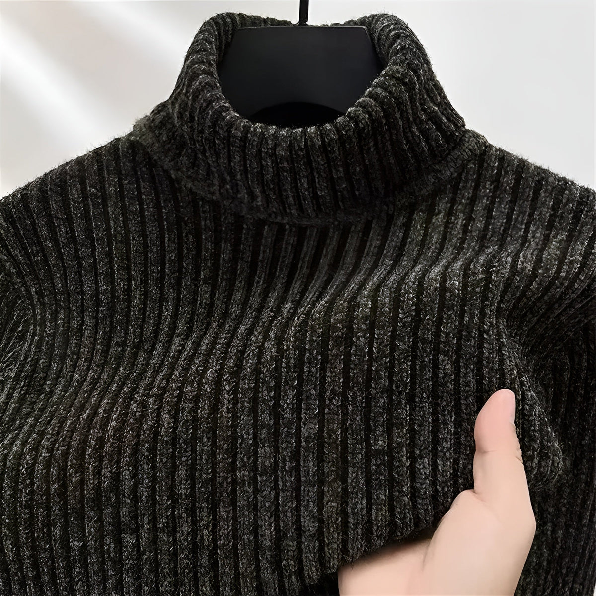 Pull col roulé côtelé, vue 4