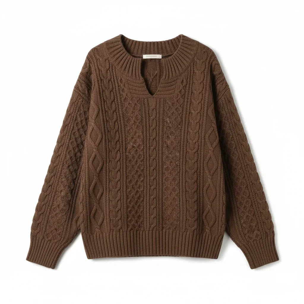 Pull oversize col V pour femme