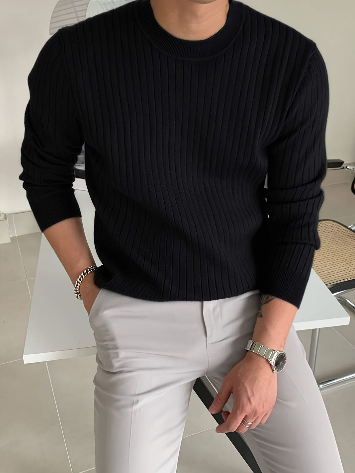 Pull côtelé ajusté, vue 4