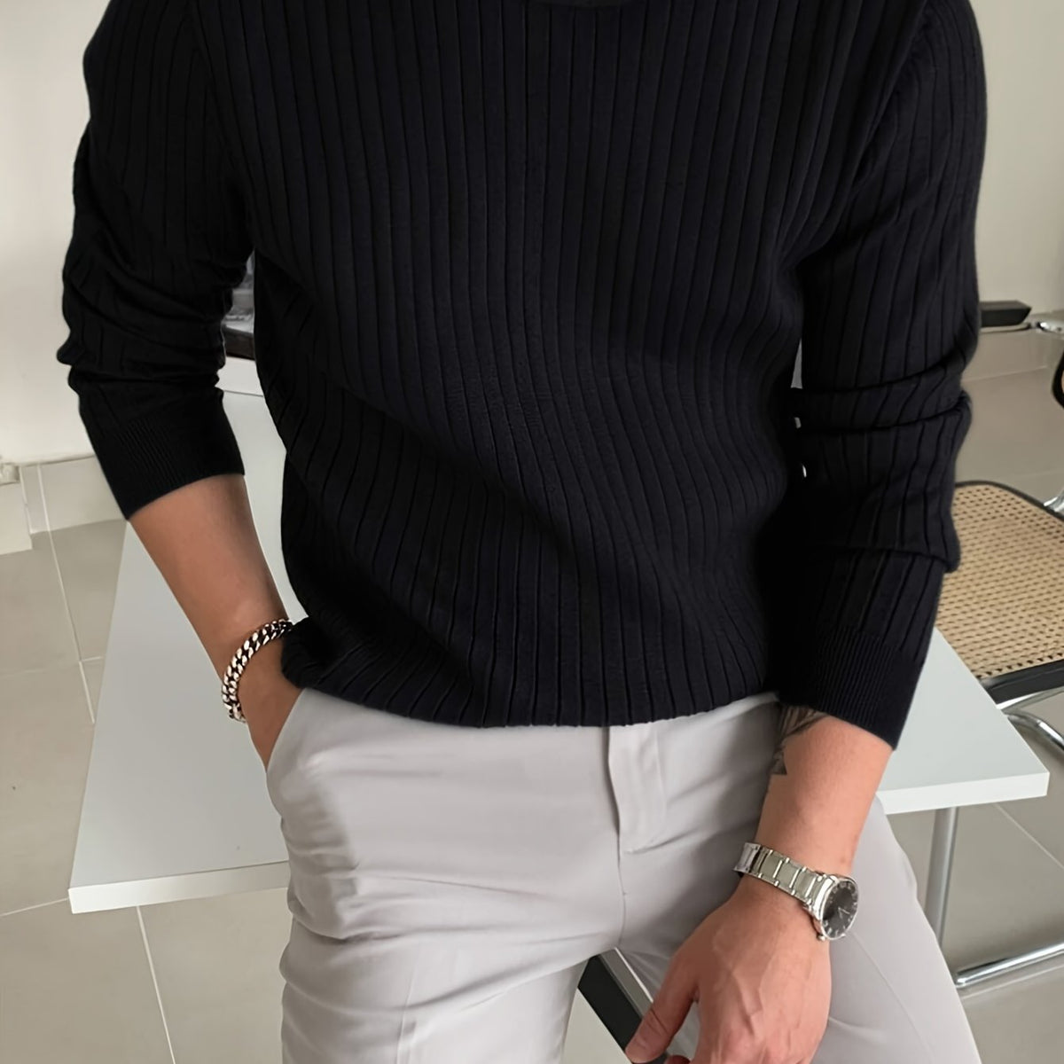 Pull côtelé ajusté, vue 6
