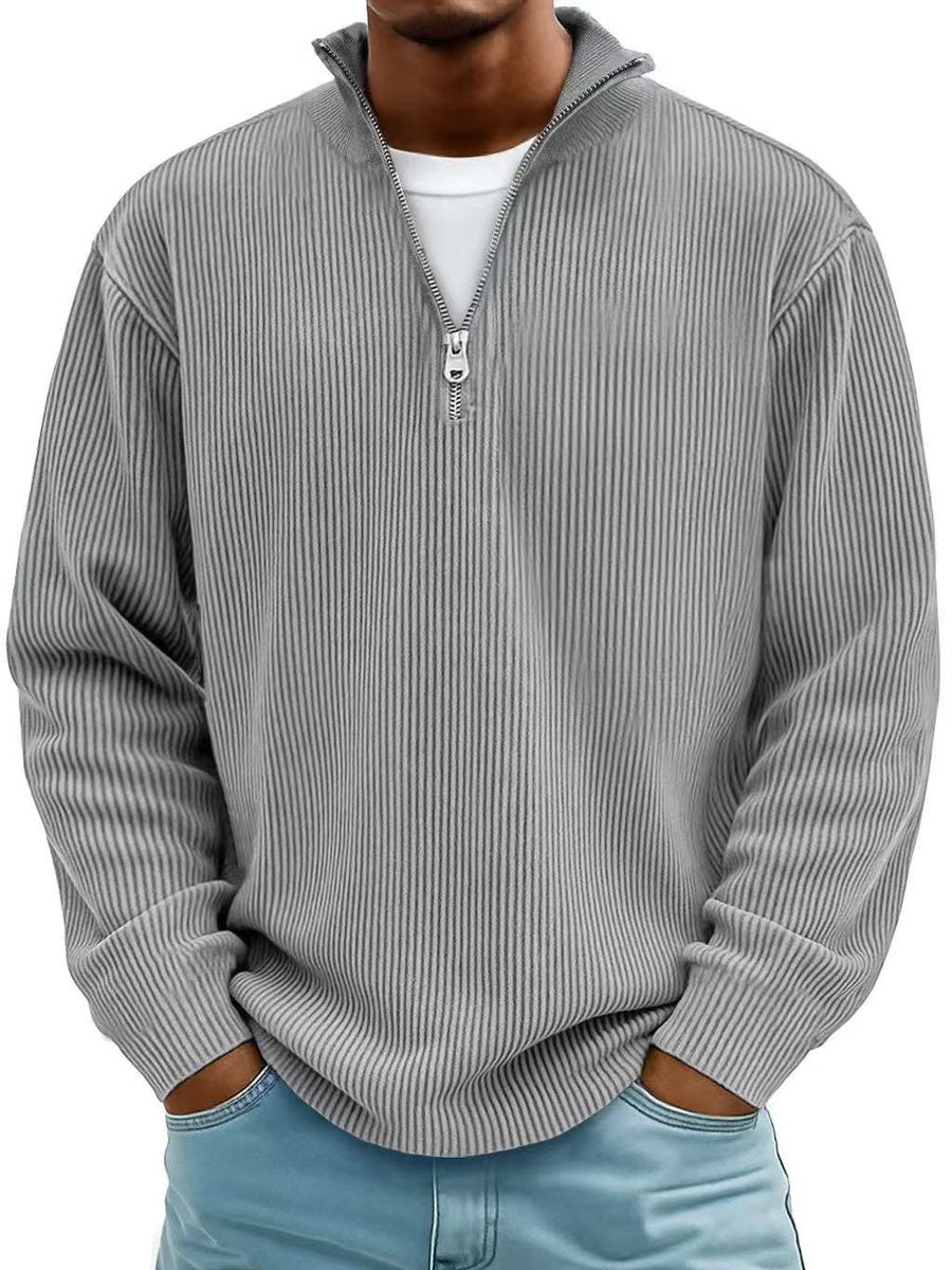 Pull à col montant zippé pour homme