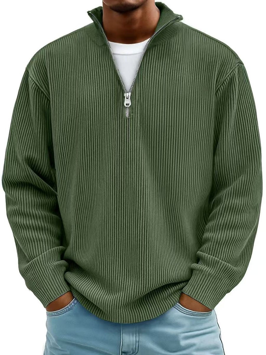 Pull demi-zip côtelé pour homme, vue produit