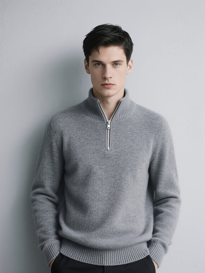 Pull uni demi-zip col montant, vue 1