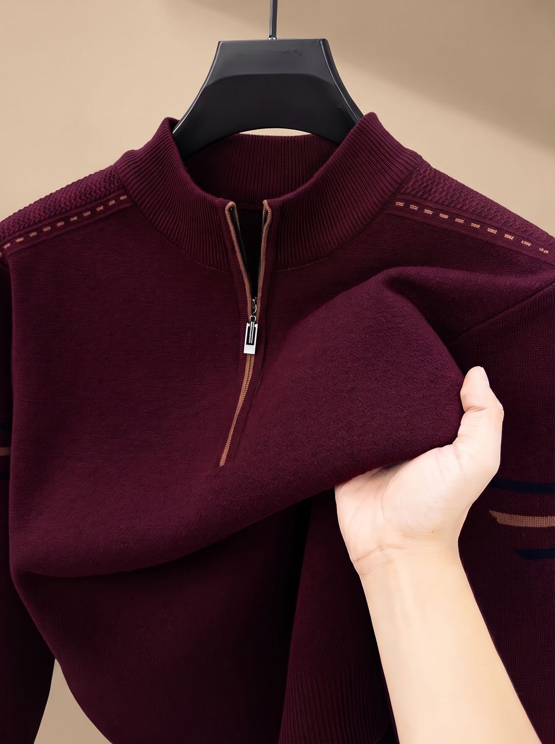 Pull demi-zip en maille pour homme