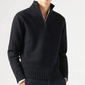 Pull demi-zip col montant in Noir | By Old Money