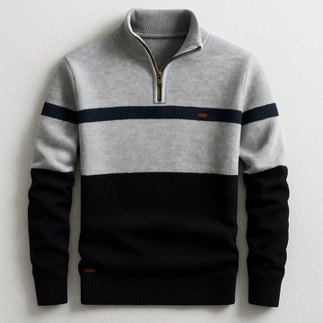 Pull demi-zip contrasté