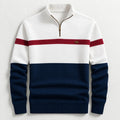 Pull demi-zip contrasté in Navy | By Old Money