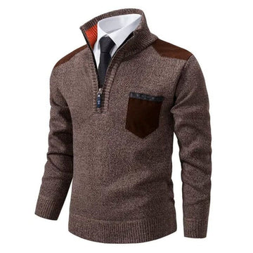 Pull demi-zip contrastes