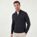 Pull demi-zip en maille, coloris anthracite, vue de face
