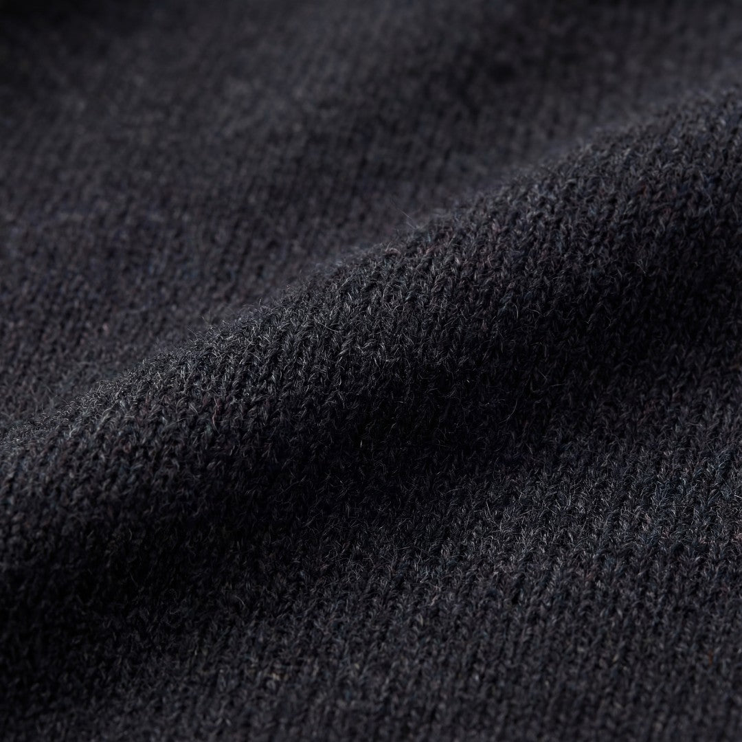 Pull demi-zip en maille, détail de la maille