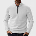 Pull demi-zip maille lisse in White | By Old Money
