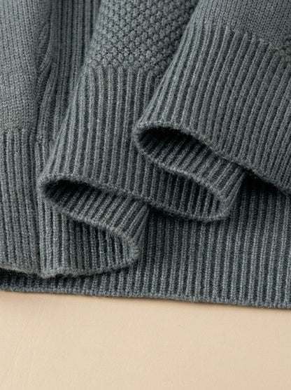 Pull jacquard à col montant pour homme, autre vue