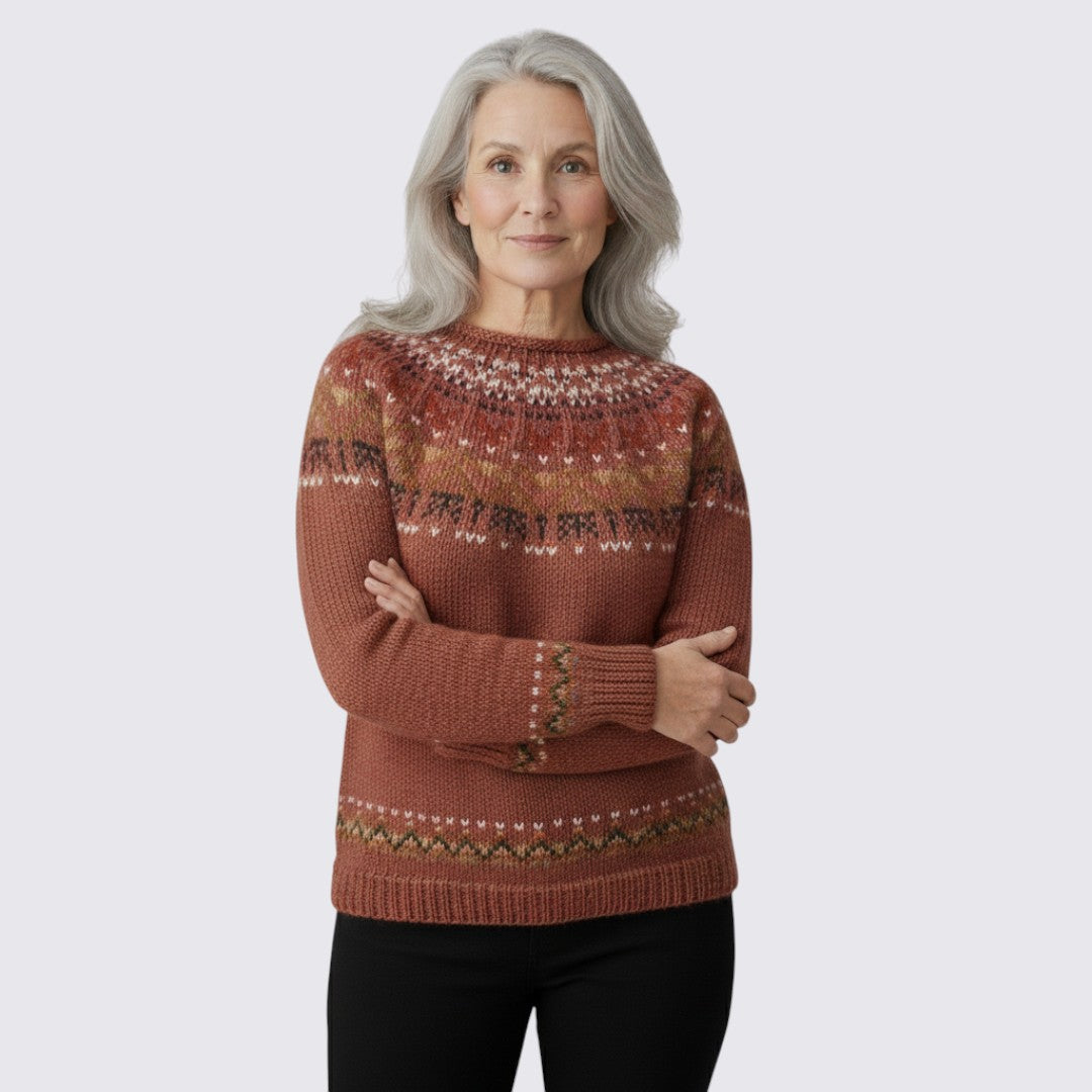 Pull à empiècement jacquard pour femme, vue 5