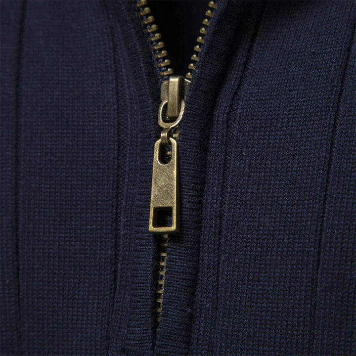Pull maille côtelée zippé | By Old Money