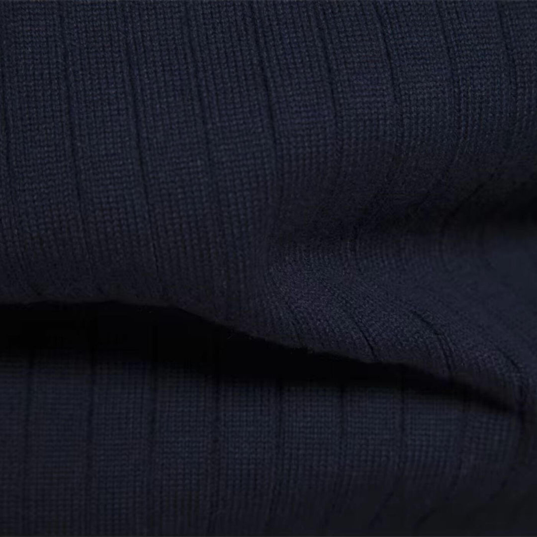 Pull maille côtelée zippé | By Old Money