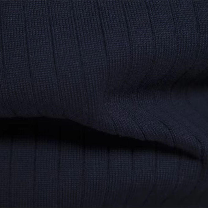 Pull maille côtelée zippé | By Old Money