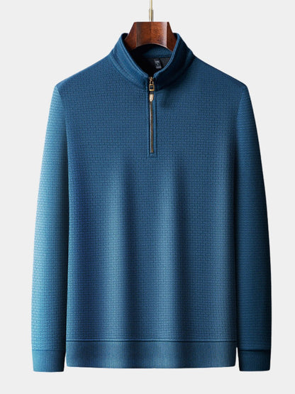 Pull gaufré à quart de zip, vue 1