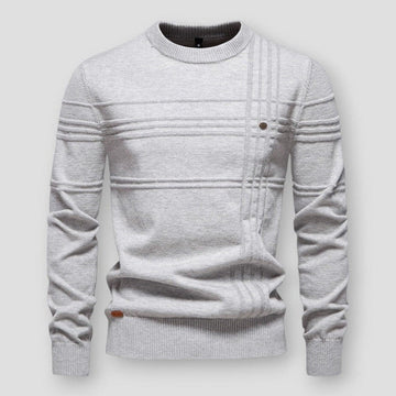 Pull col rond à motifs en relief