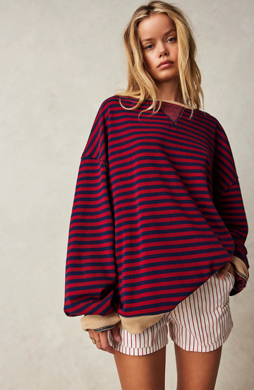 Pull rayé oversize