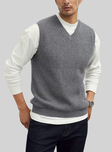 Pull sans manches à col V