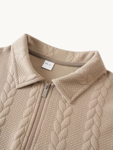 Pull torsadé col zippé
