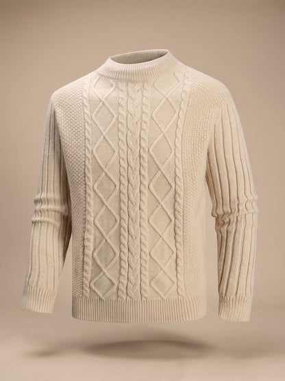 Pull torsadé en maille, beige