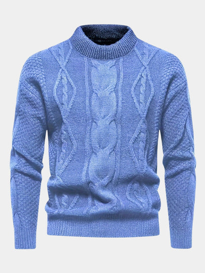 Pull à torsades et col rond, vue 1