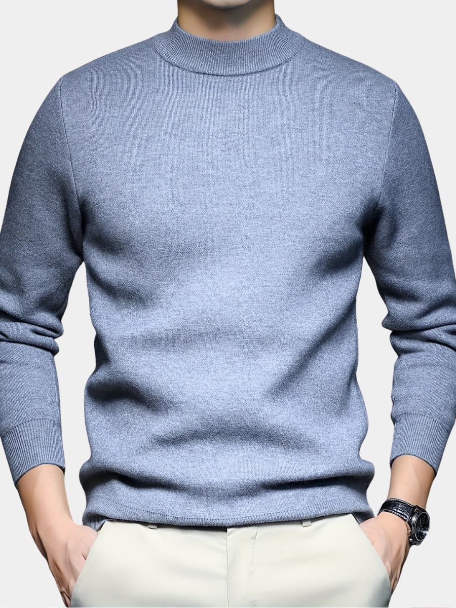 Pull uni en maille, vue 1