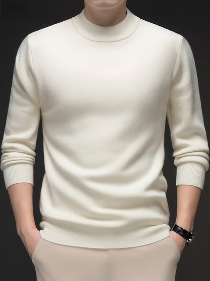 Pull uni en maille, blanc