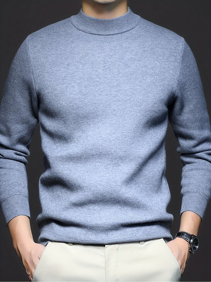 Pull uni en maille, bleu clair
